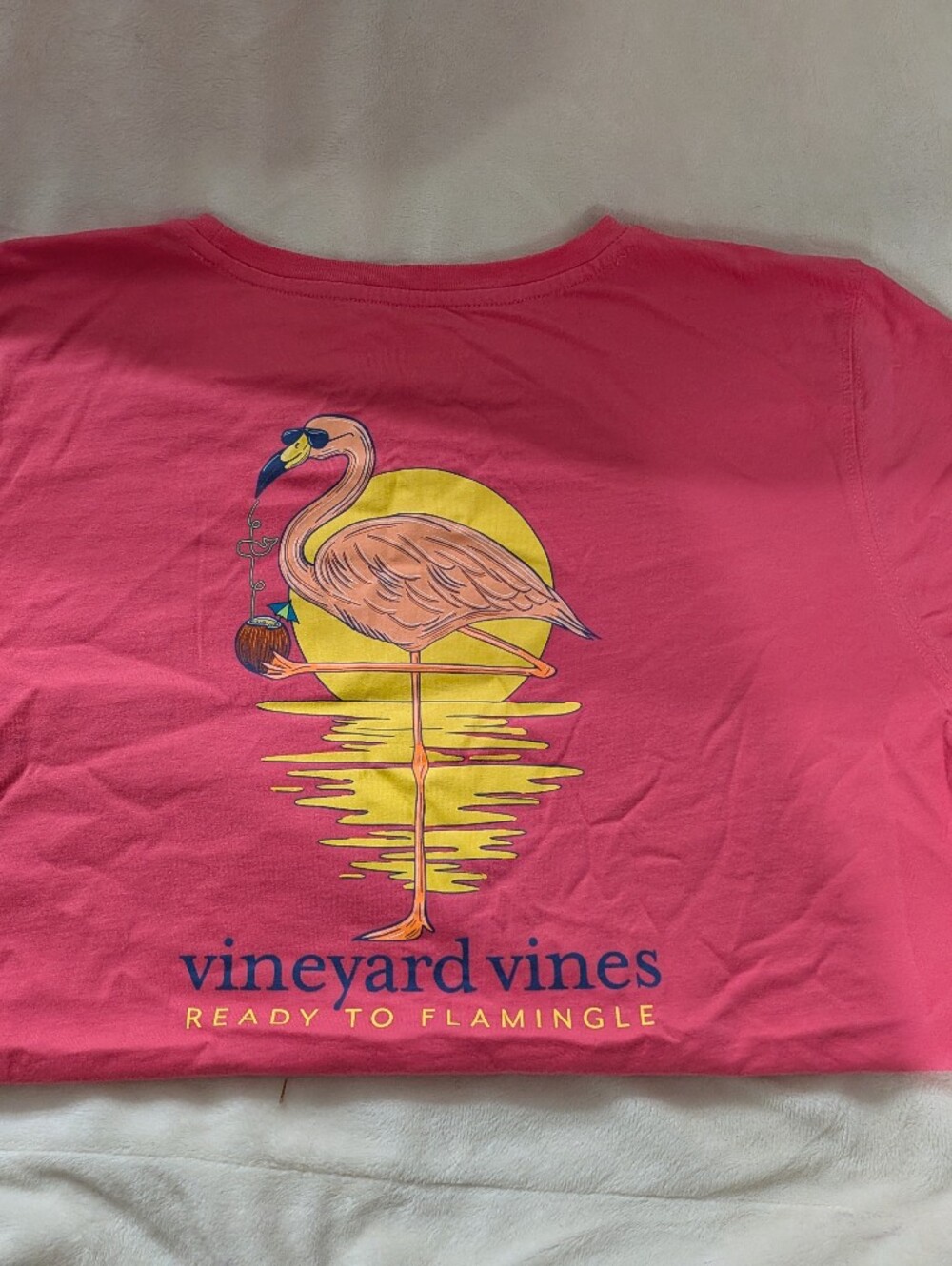 Vineyard Vines Flamingo Graphic Tee - Pink NWOT Size M Women's